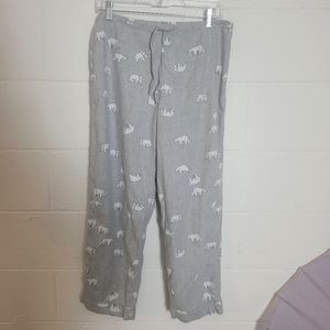 Talbots Grey Polar Bear Novelty Print Pajama Lounge Pants Size Medium